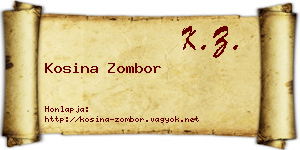 Kosina Zombor névjegykártya